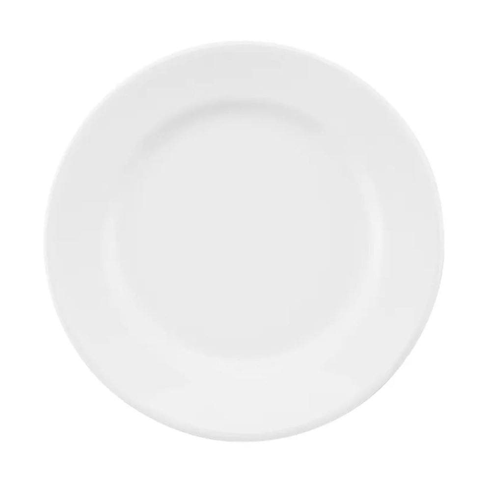 Prato Raso Jantar Refeição 24Cm Com Aba Porcelana Oxford