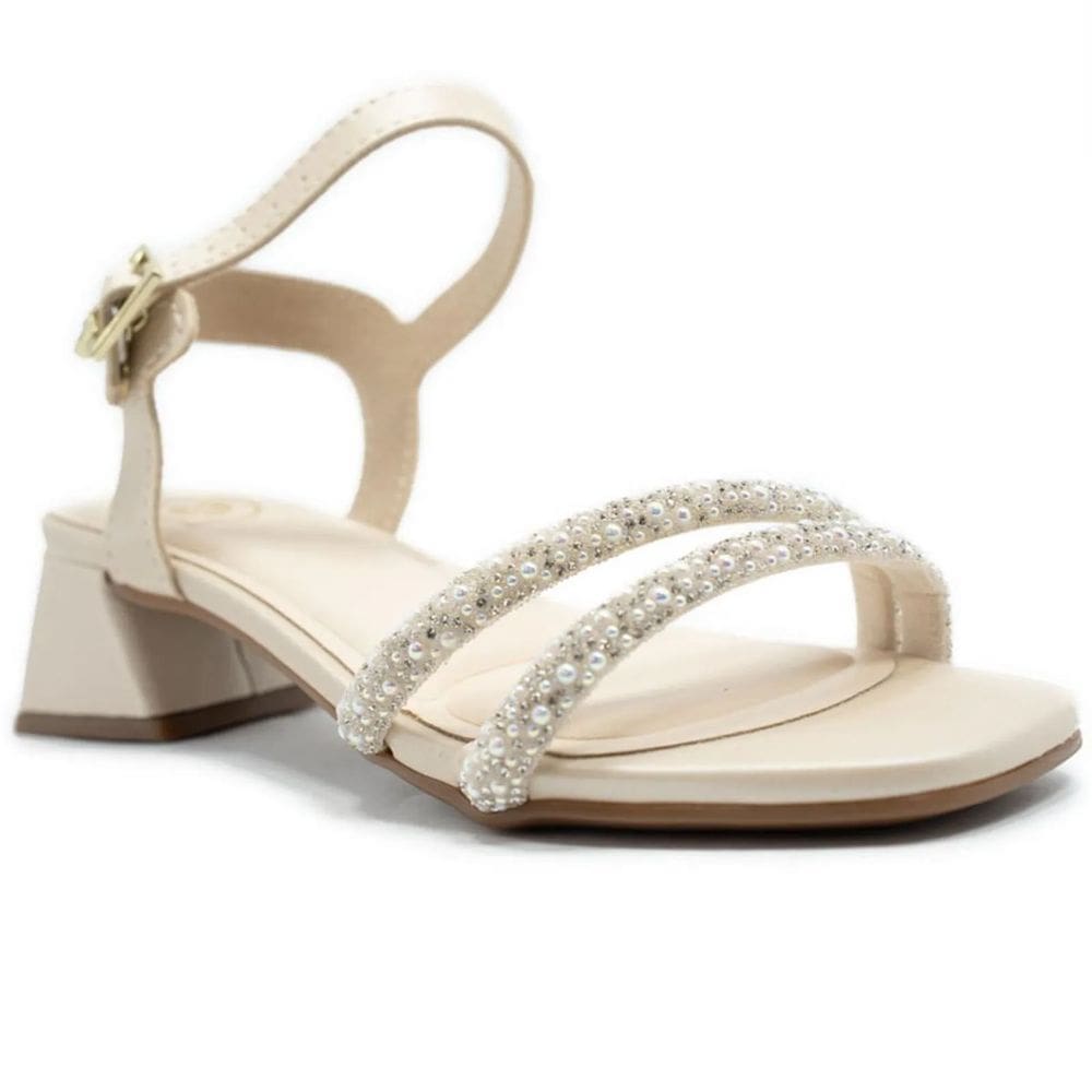 Sandália Infantil Molekinha Tamanco Salto Bege 2347107