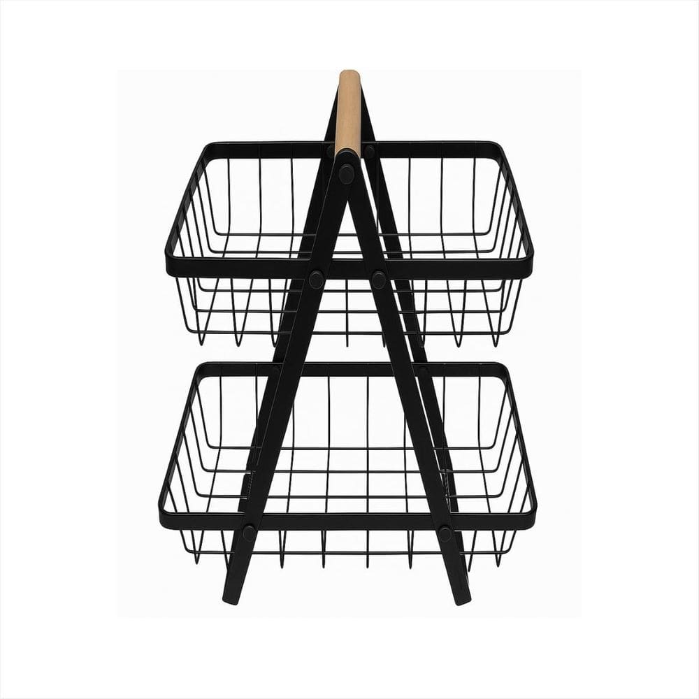 Fruteira De Mesa Cesta Aramada 2 Andar Organizador Alca