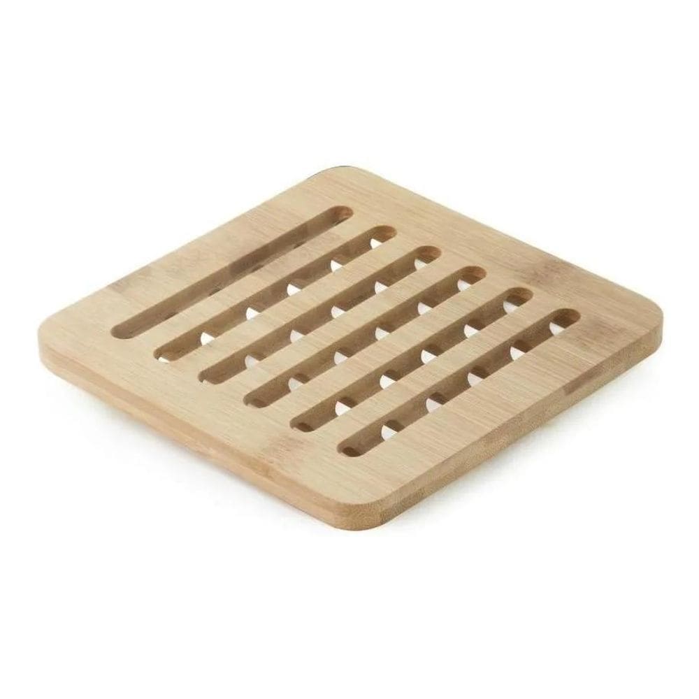 Descanso De Panela Quadrado Bambu Limpeza Fácil Mimo Style