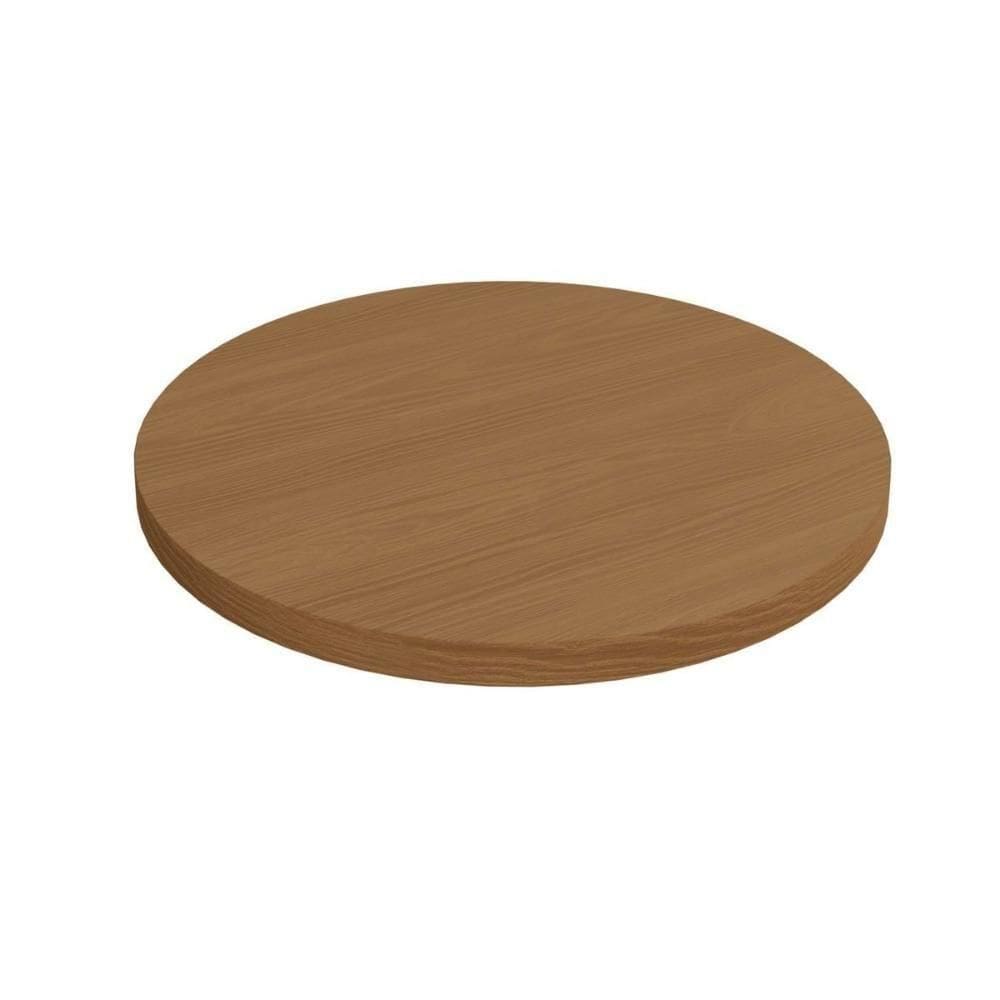 Tampo Mesa Sala De Jantar Madeirado Madeirado Ta69 Crome S- Vidro Redondo 65x65cm Canela - Kappesberg