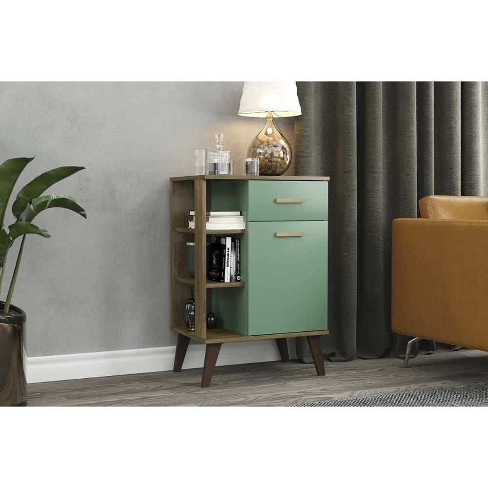 Balcão De Cozinha Retrô C- 1 Porta E 1 Gaveta 53cm -oliva - Movelbento