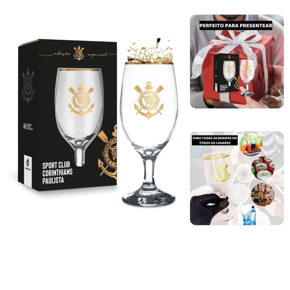 Taça Windsor 330Ml Vidro Vinho Cerveja Time