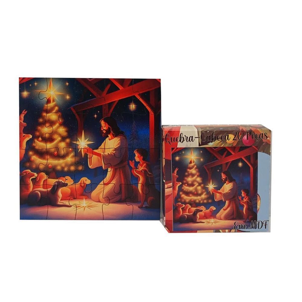 Quebra-Cabeça Infantil 20 Peças Em Mdf Jesus Nosso Natal