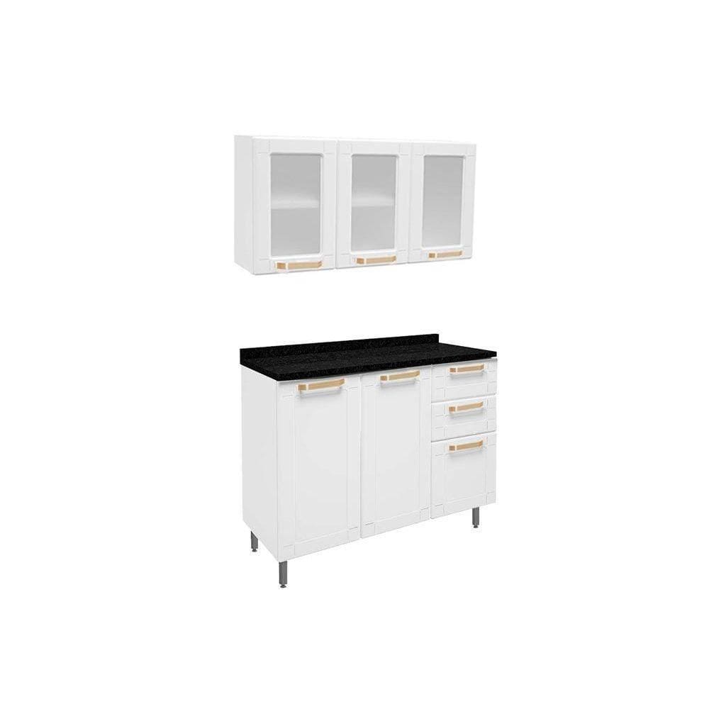 Cozinha Modulada Bertolini Colors 2 Peças (1aéreo+1balcão) C2p18 Branco - Bertolini