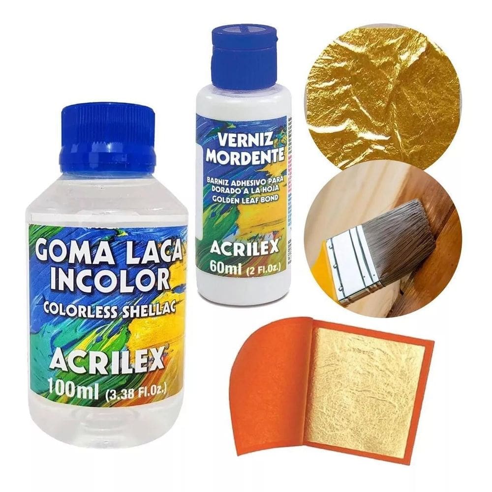 Kit Goma Laca Incolor 100Ml + Verniz Mordente 60Ml Multiuso