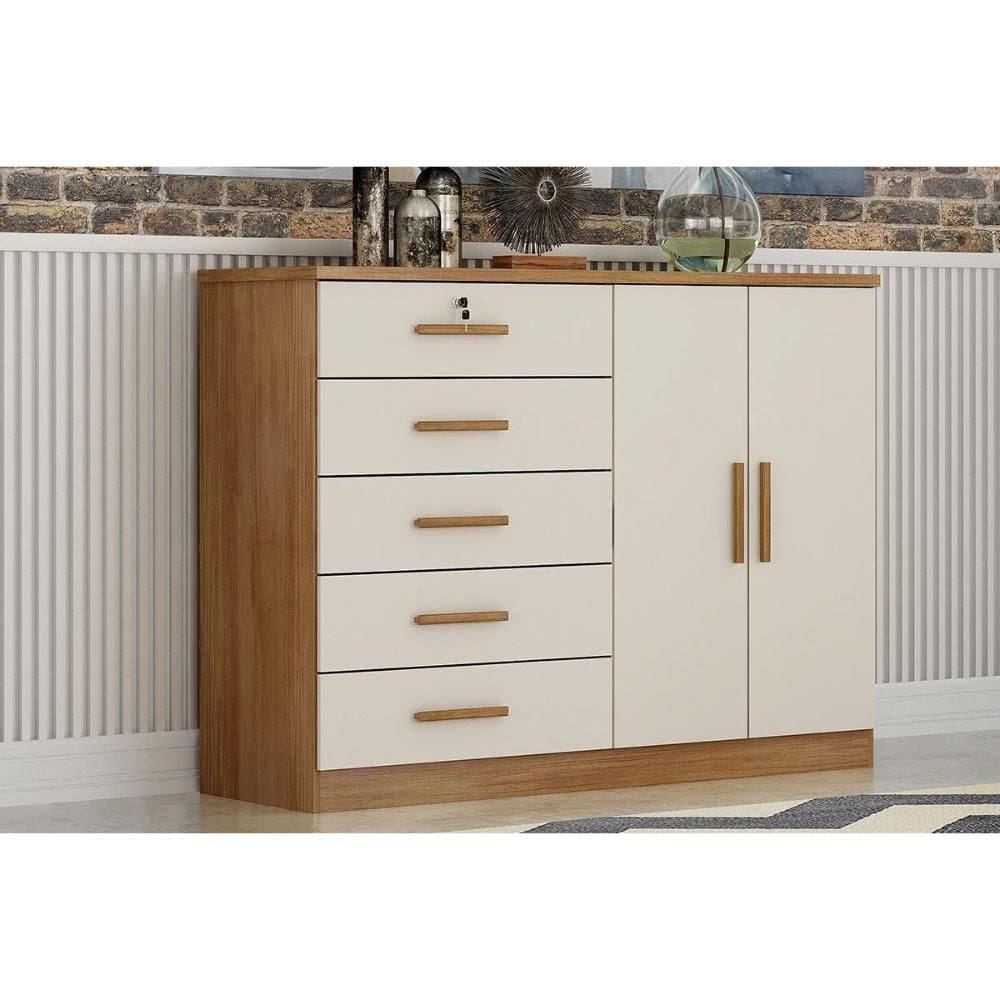 Cômoda Juvenil Space C- 2 Portas E 5 Gavetas Cumaru-fendi 25 - Horizonte