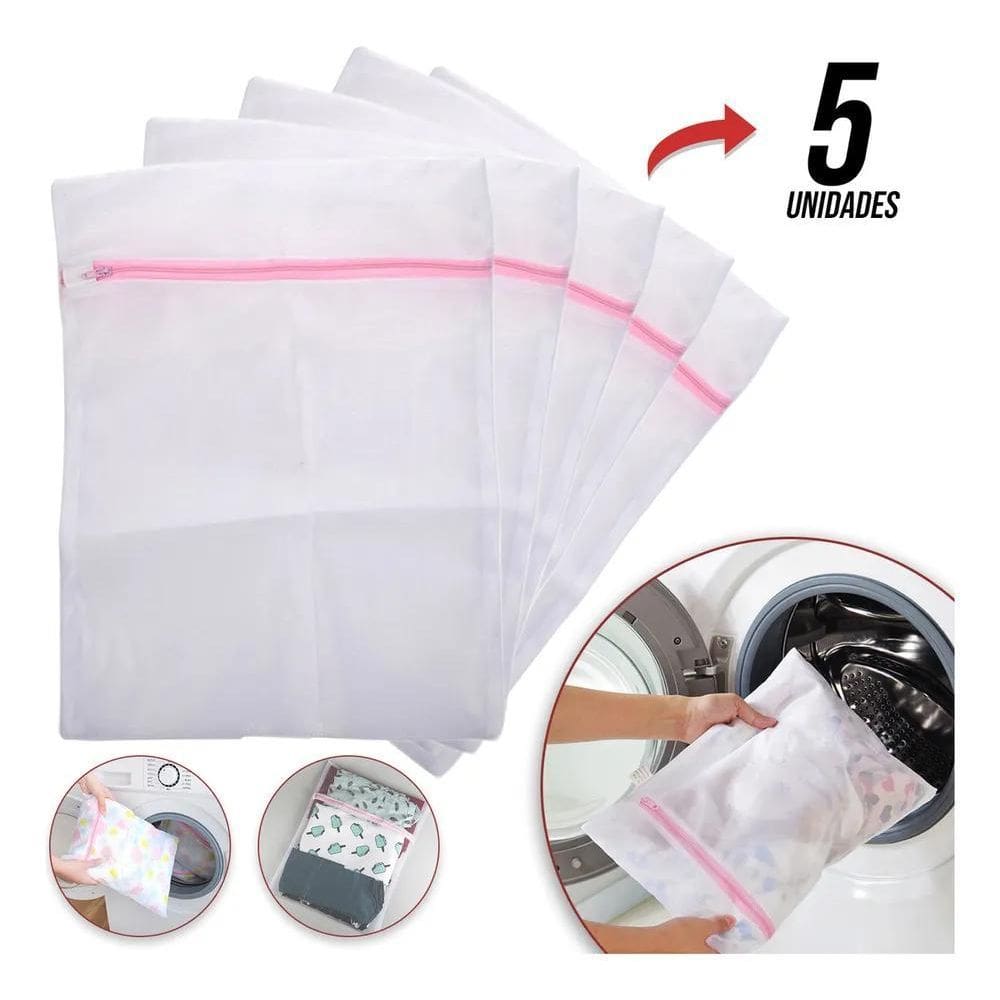 10X L.A Utilidades Kit 5 Saquinhos De Lavar Roupas Delicada