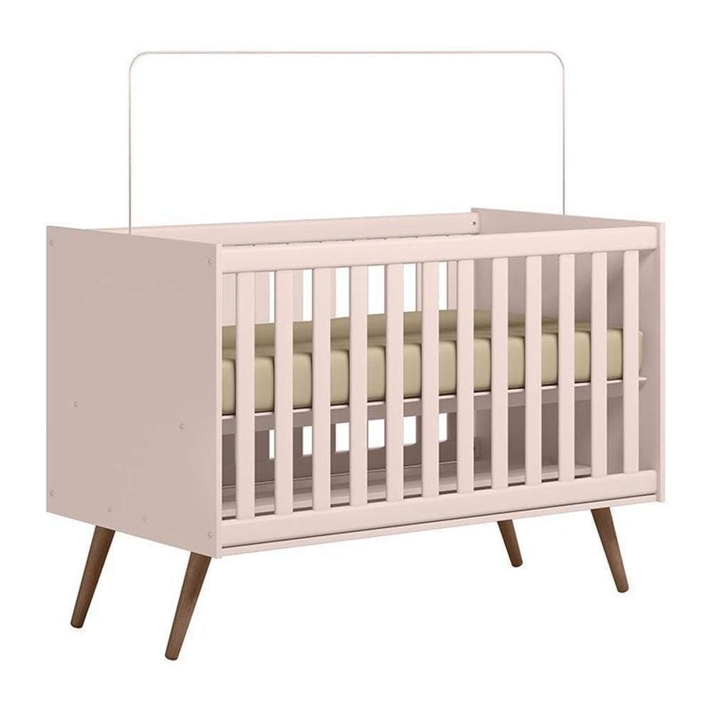 Berço Mini Cama Q Retrô Rosa - Qmovi Rosa