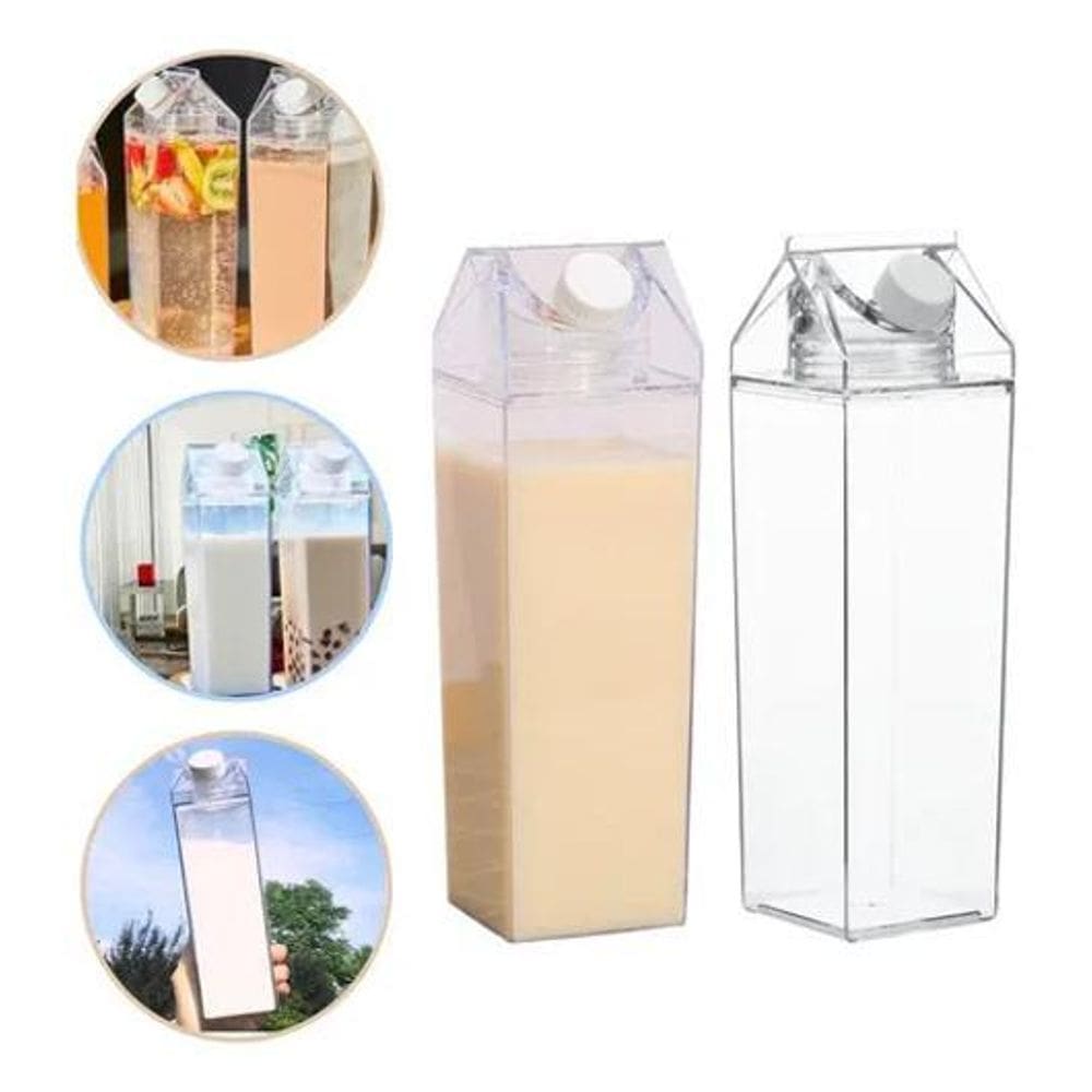 10X Garrafa Caixa De Leite Geladeira Água Suco Acrílico 100