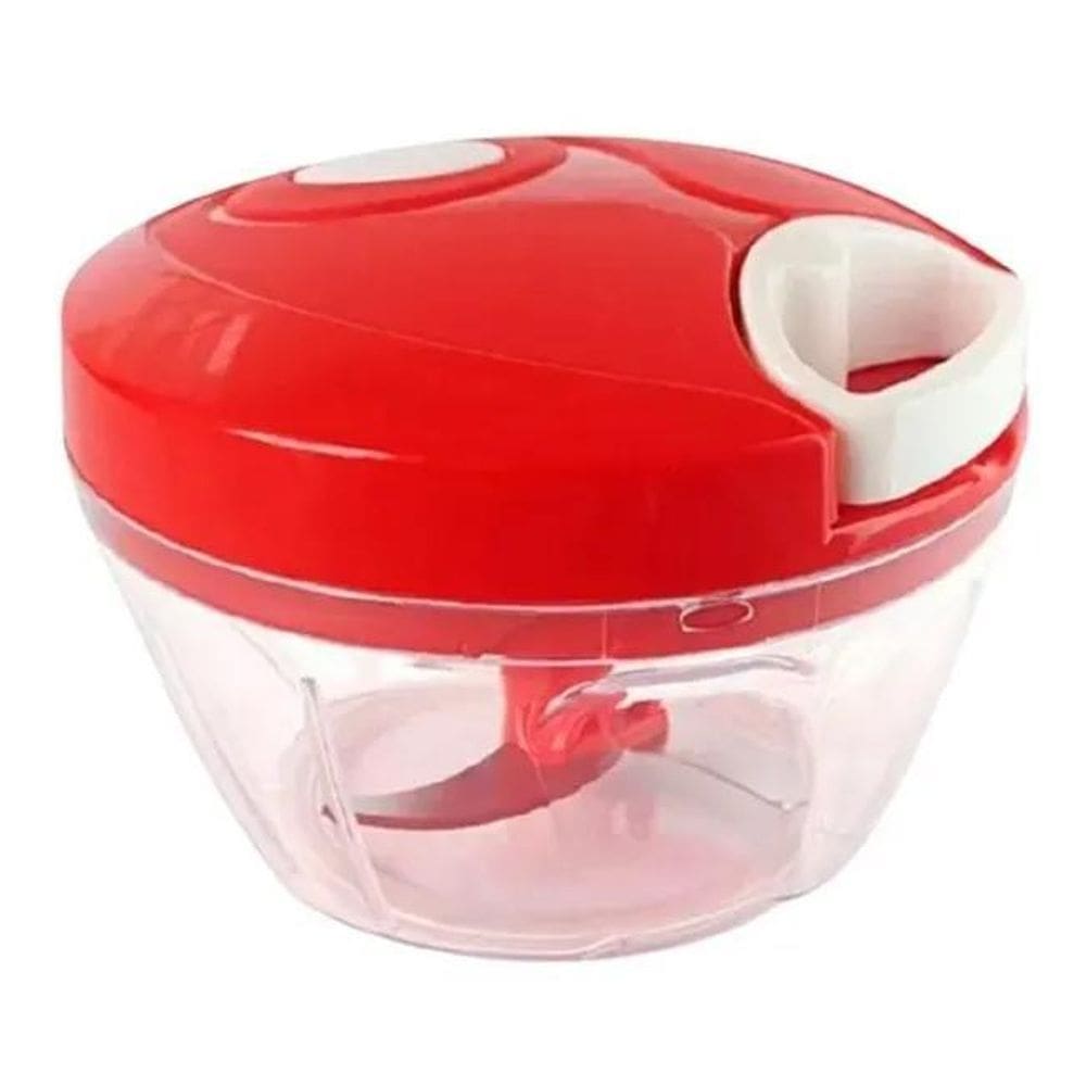 2X Mini Processador Alimentos Manual 3 Lâminas Vermelho