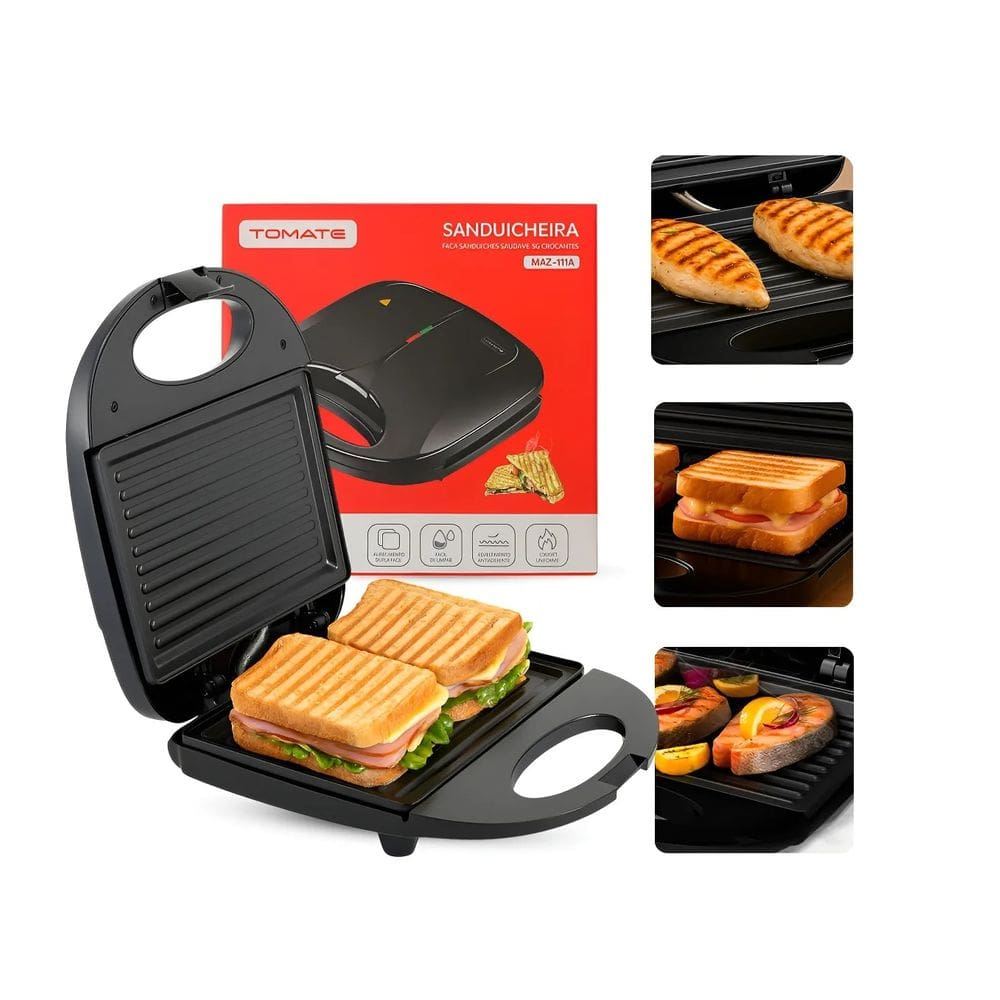 Sanduicheira Elétrica 750w 110v Aquecimento Rápido Lanches