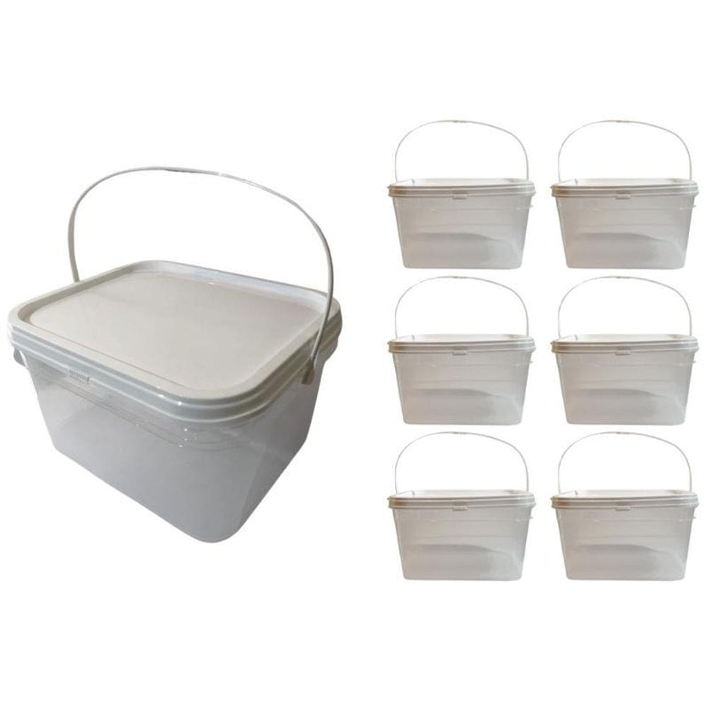 Baldinho De 2.4L Transparente Lacre-Kit 6 Pçs