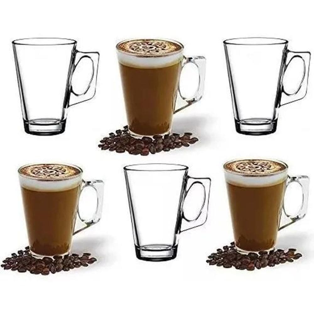Jogo 6 Canecas Taças Cappuccino Café Expresso Chá 125Ml