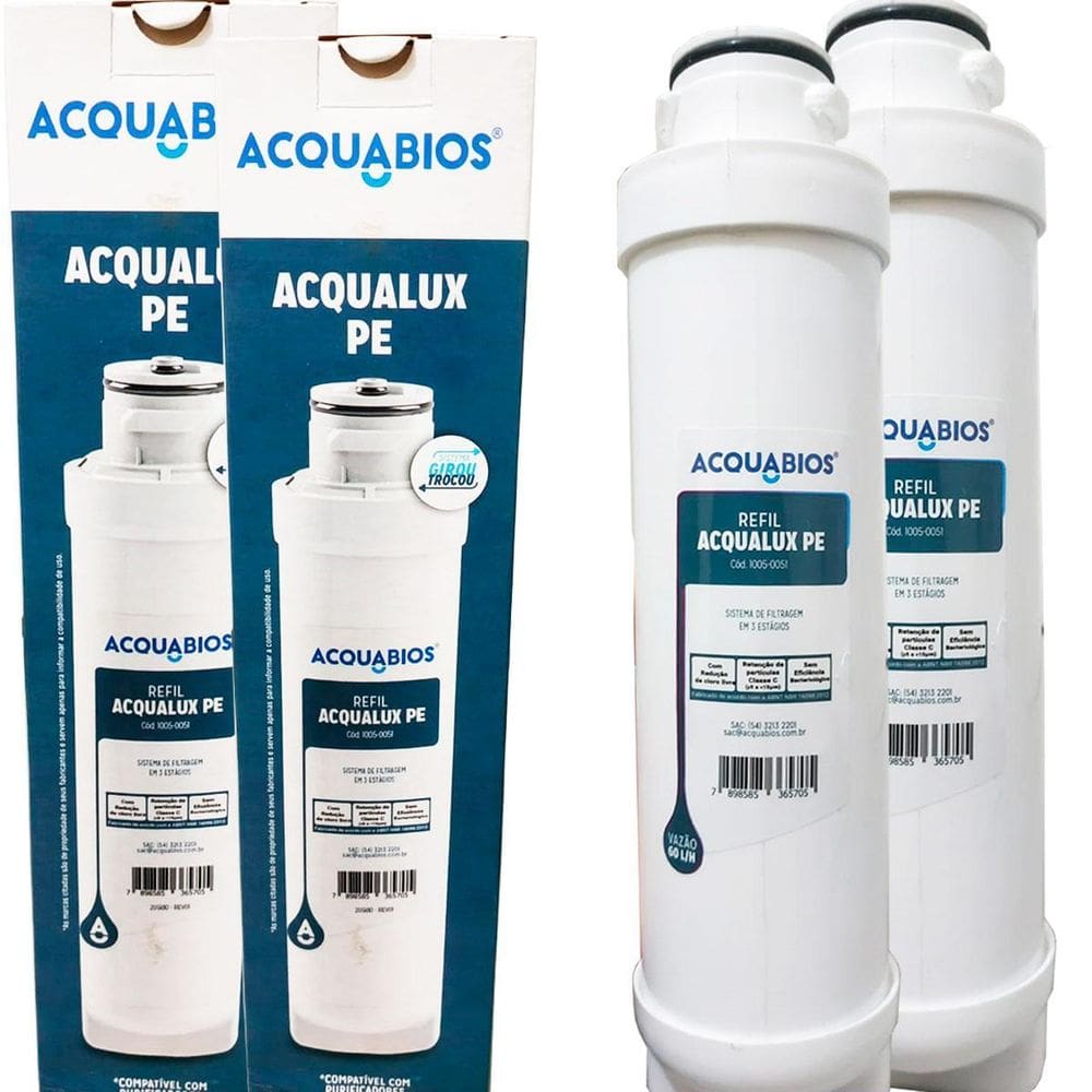 Kit 2 Filtro Refil Compatível Purificador Electrolux Pe10