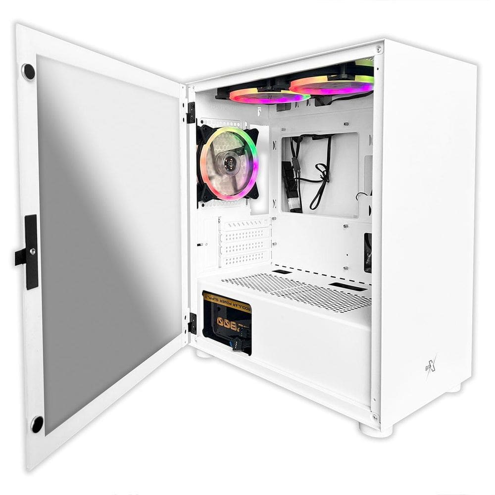 Gabinete Gamer Brx Blazer White, Lateral Em Vidro Temperado,