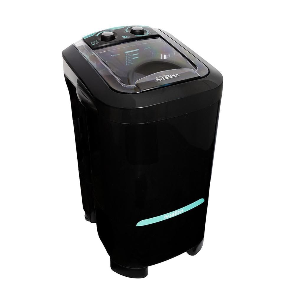 Lavadora de Roupas Latina 10kg Semiautomática 7 Programas de Lavagem Preto 127V - LA553