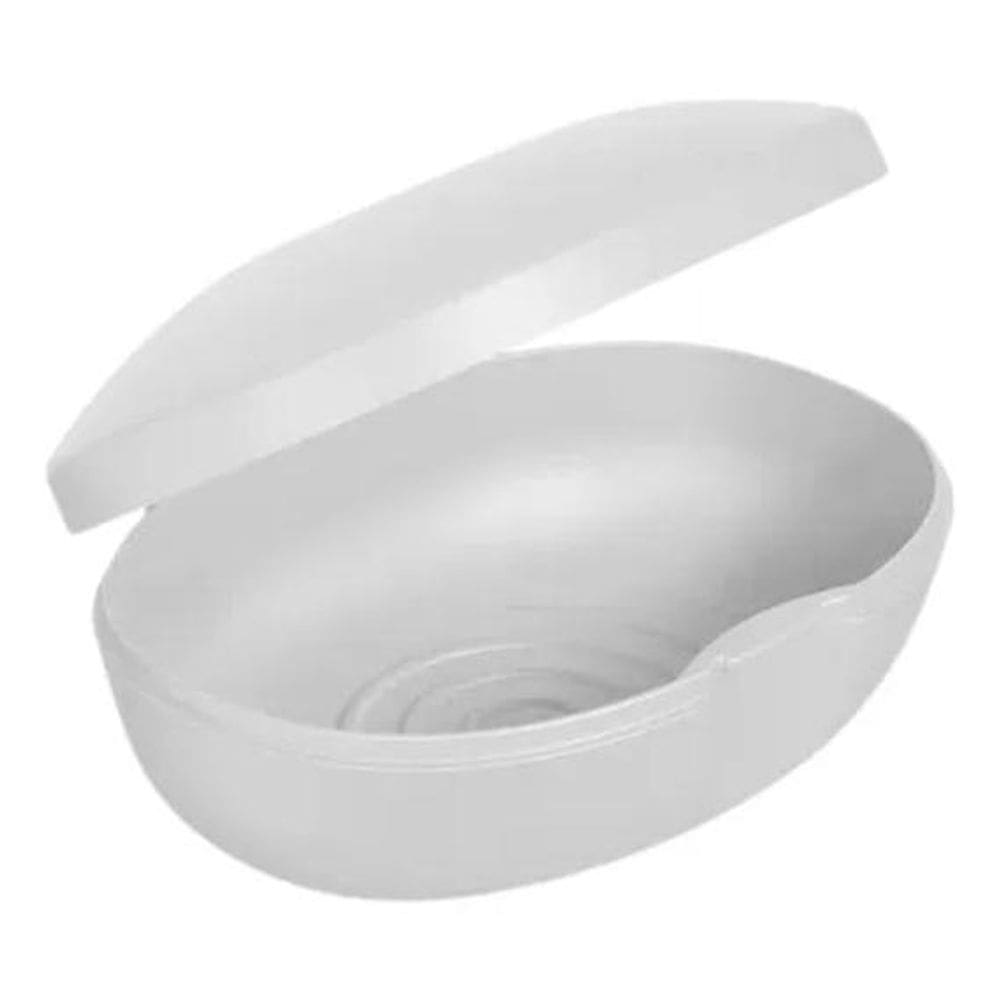 Saboneteira Suporte Sabonete Com Tampa Soft - Ou Cor Branco