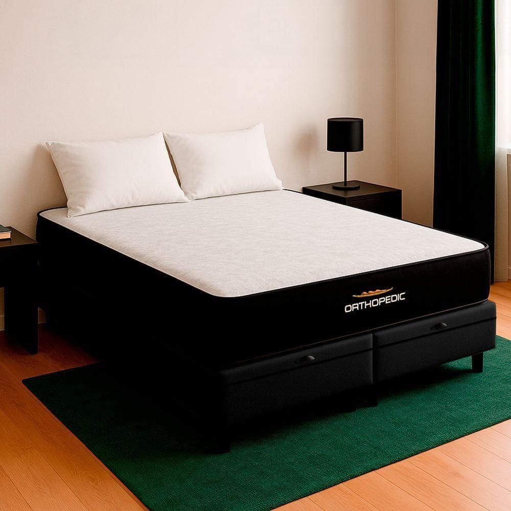 Cama Box Baú King E Colchão Orthopedic D33 V-store Preto