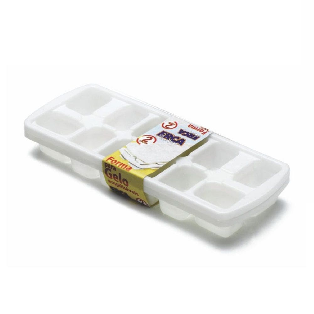 Forma De Gelo Cubo Grande Tradicional 12 Cubos Kit 2 Peças