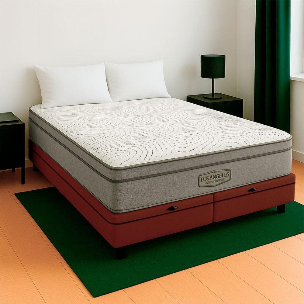 Cama Box Baú King E Colchão Los Angeles Molas V-store Marrom