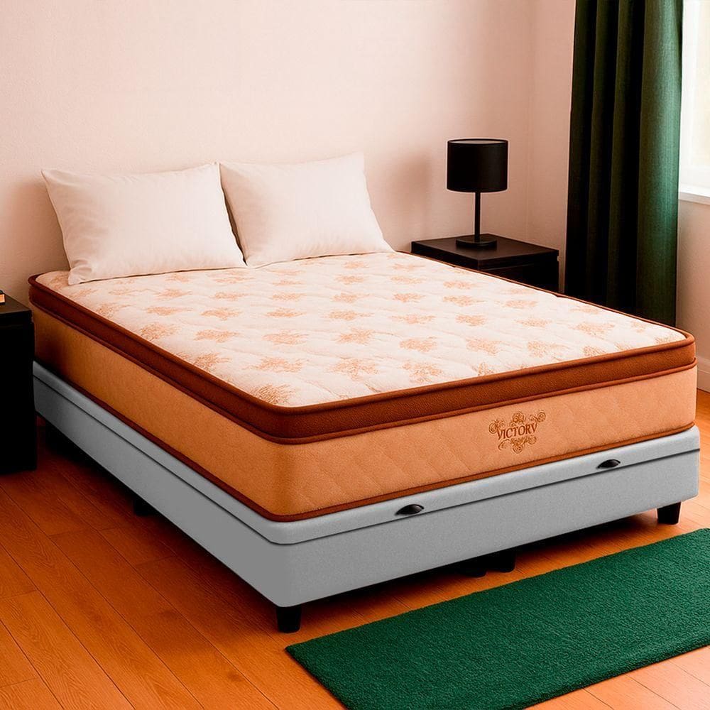 Cama Box Baú Viúvo Branco E Colchão Victory Molas Vstore