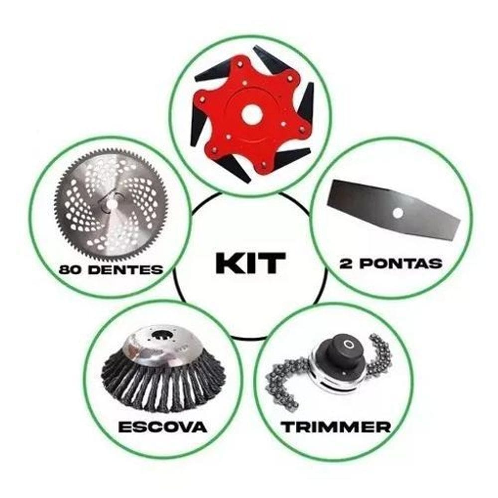 Kit Lâminas E Discos Corte Roçadeira Stihl Universal 4 Em 1