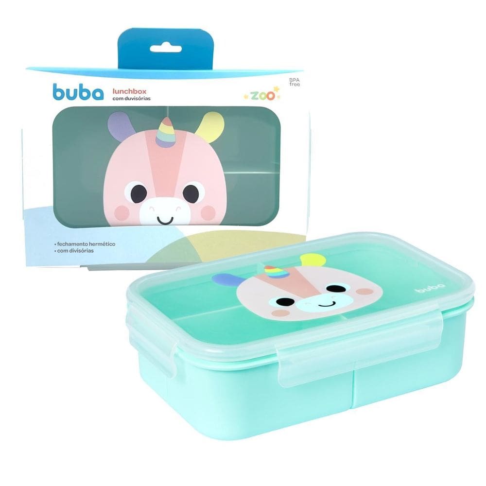 Pote Lunchbox Unicórnio Hermético Com Divisórias 1000Ml Buba