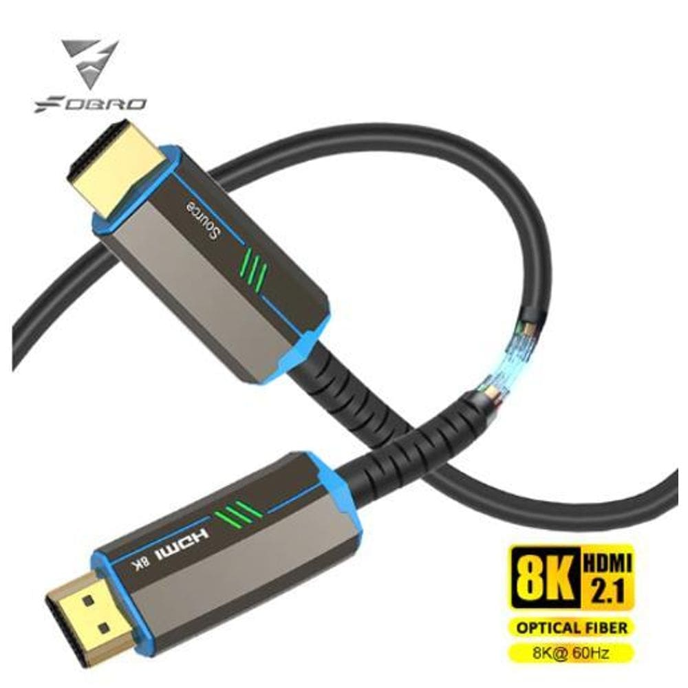 Cabo Hdmi 8K 120Hz 2.1 Fibra Ótica Hdr 20 Metros