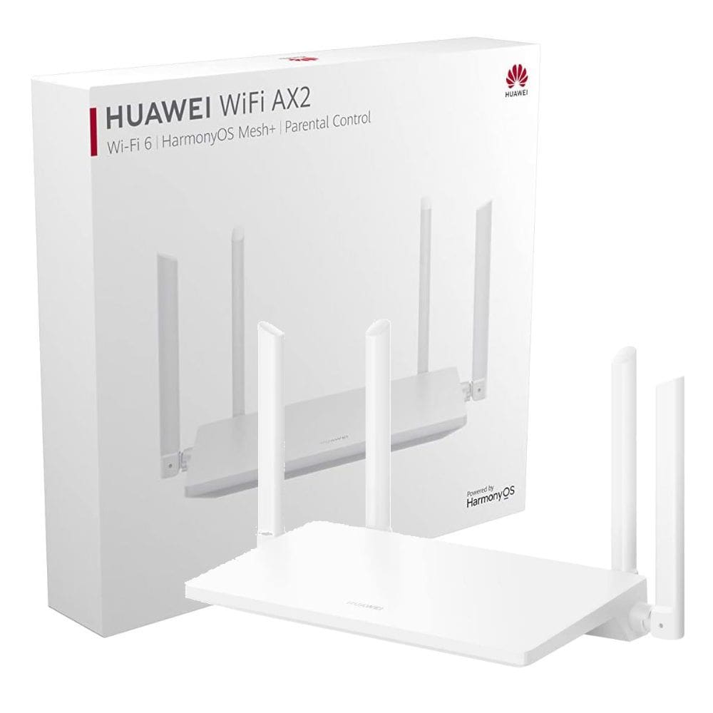 Roteador Huawei Wi-Fi 6 AX2 WS7001, Dual Band 1500Mbps, 3x Gigabit LAN/WAN, Mesh+, Controle Parental, IPv6 – Branco