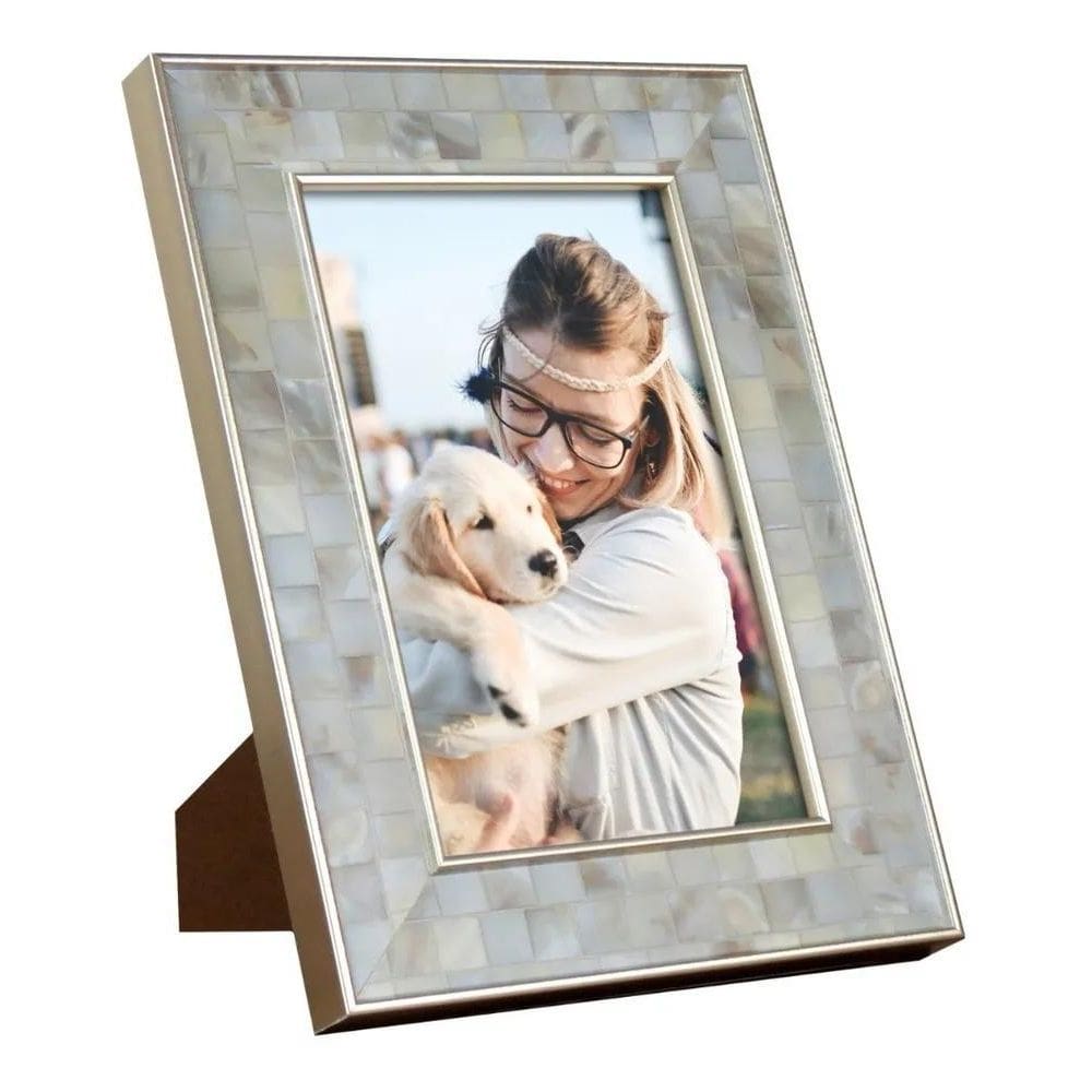 Porta Retrato Madrepérola Faces 10X15Cm - Mart Cor Palha