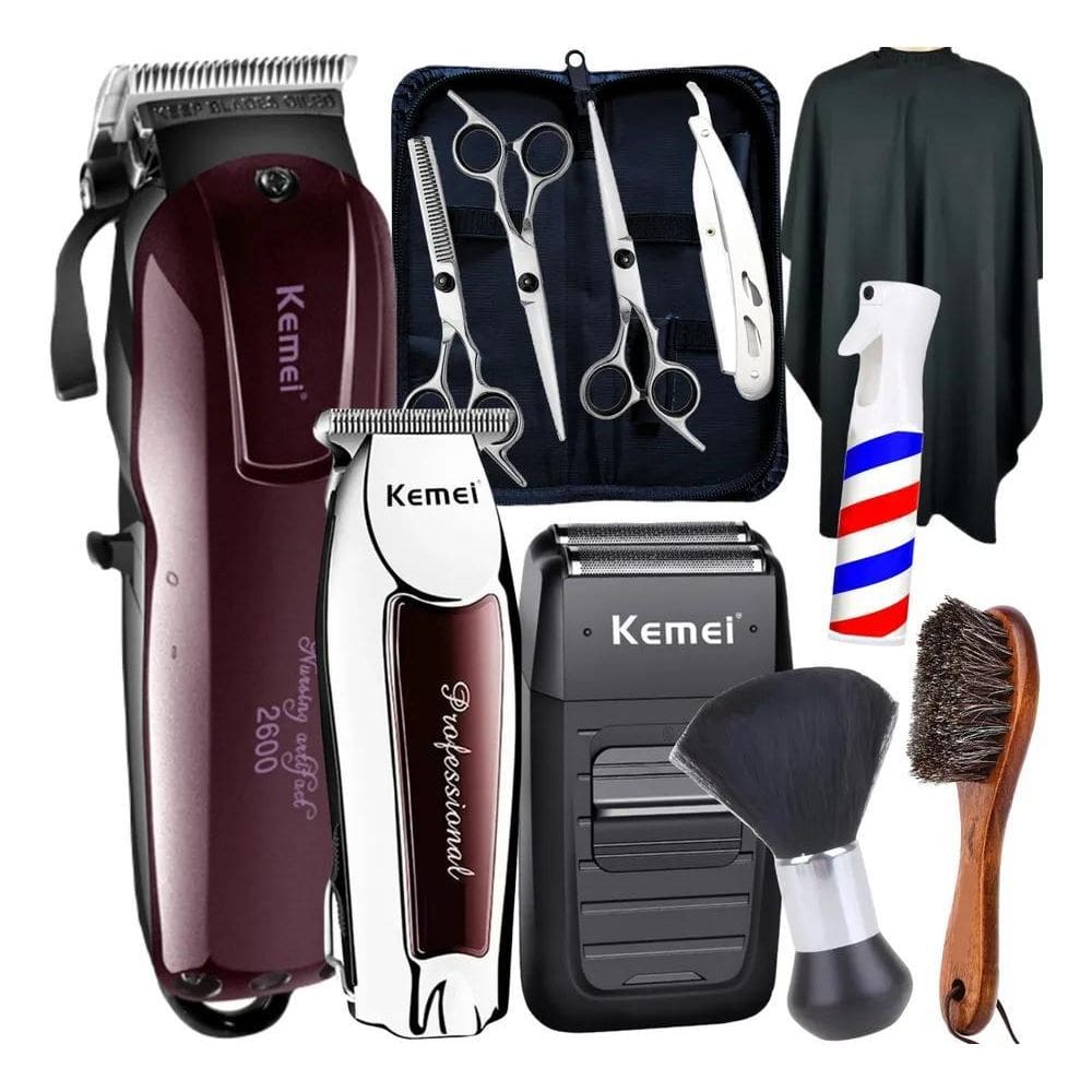 Kit Tesoura Maquina Cortar Cabelo Jl Eletro