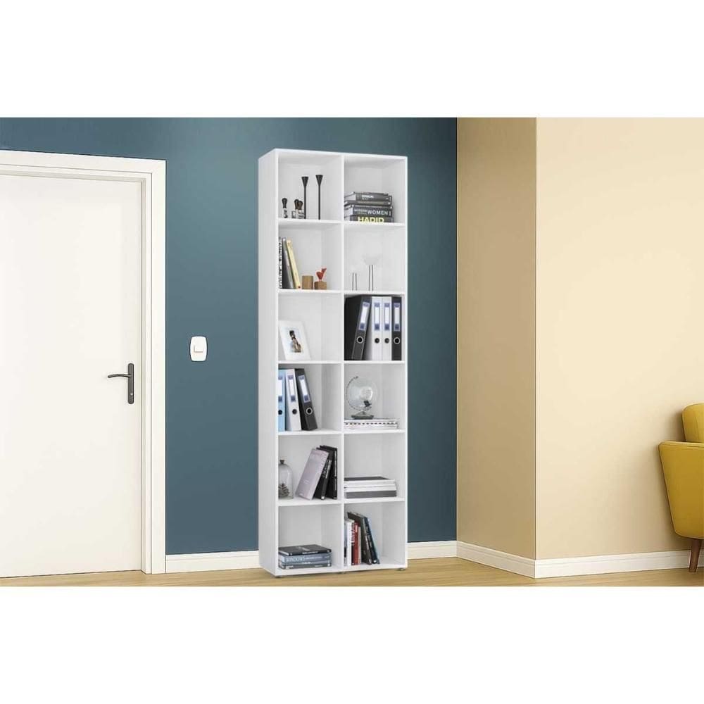 Estante Livreiro Casal Caracol C- 12 Nichos Branco - Politorno