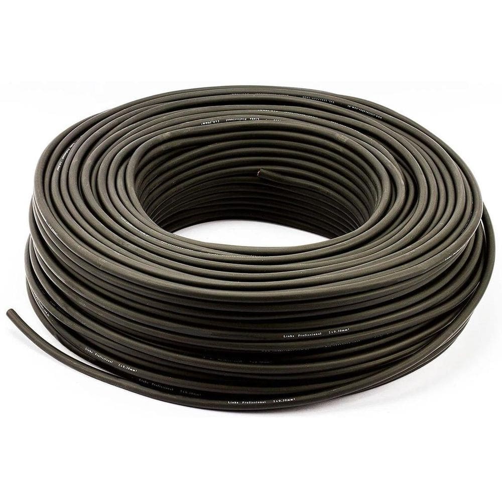 Cabo De Guitarra Blindagem Espiral 0.30 - Preto 40 Metros