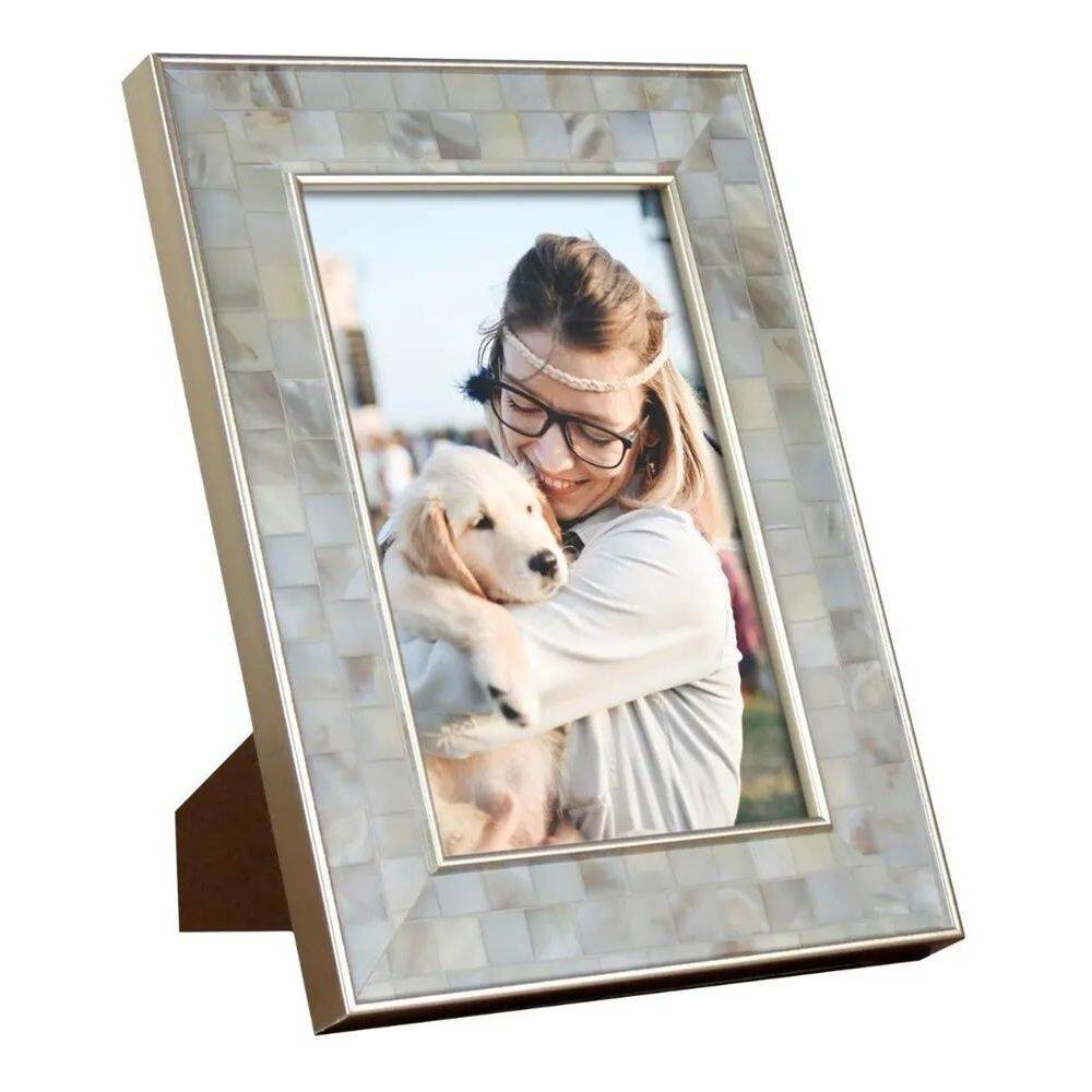 Porta Retrato Madrepérola Faces 10X15Cm - Mart Cor Palha