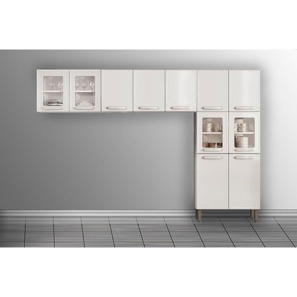 Cozinha Modulada Bertolini Evidence 3 Peças (2aéreos+1paneleiro) Cpt56 Branco-bertolini