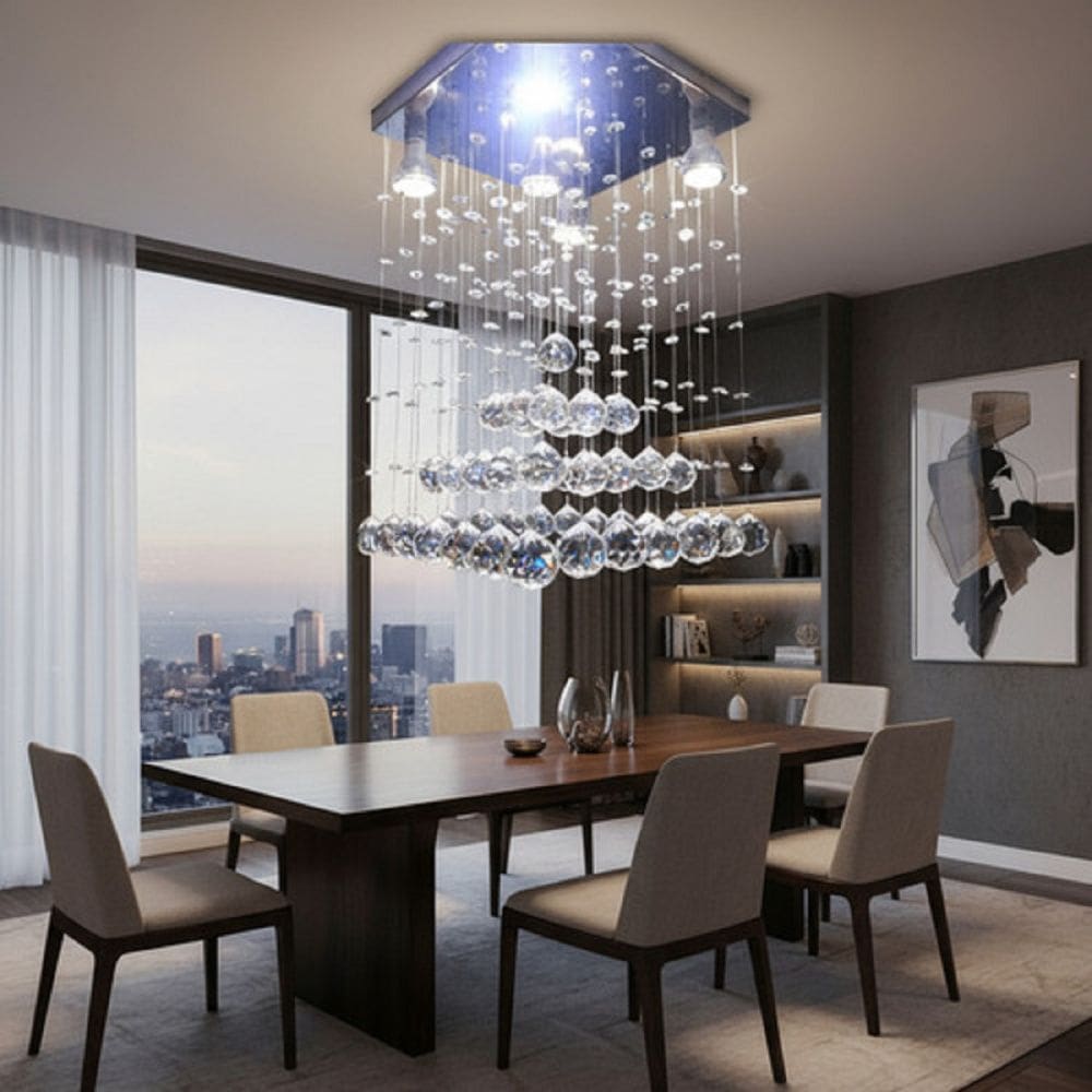 Lustre Para Sala, Quarto, Cozinha De Cristal K9 Base 30x30