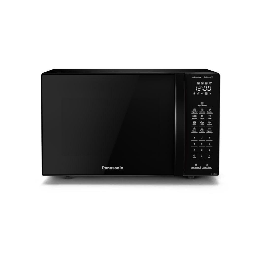 Microondas Panasonic Dupla Refeição 34L Black Glass NN-ST66NBRU 220V