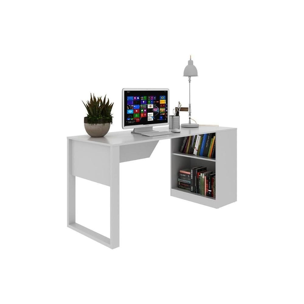 Mesa de Computador ME4182 c/ Prateleira Branco - Tecno Mobili