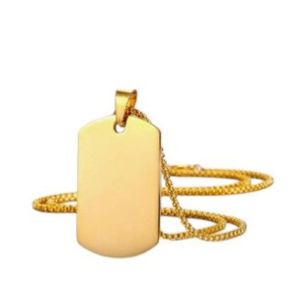 Cordão Cromado Plaquinha Militar Aço Inoxidável 4 Cores