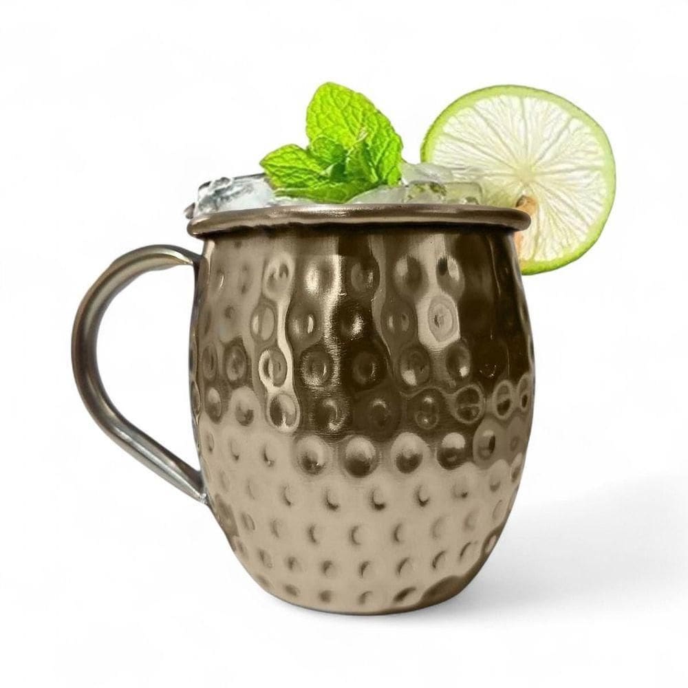 Caneca Moscow Mule Martelada Drink Premium 580ml Dourada