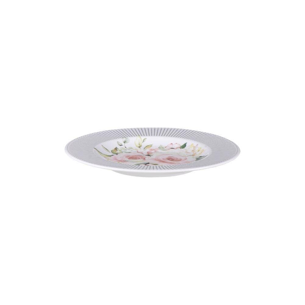 Prato Sobremesa Tramontina Ornatta Em Porcelana Decorada 21 Cm