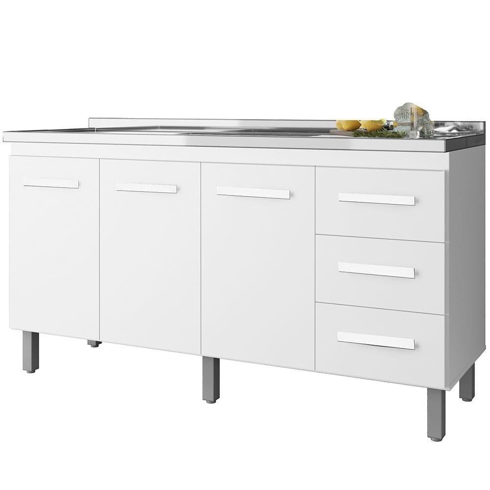 Balcao Sem Tampo Para Pia 160cm 9140 Branco Mobbs Branco