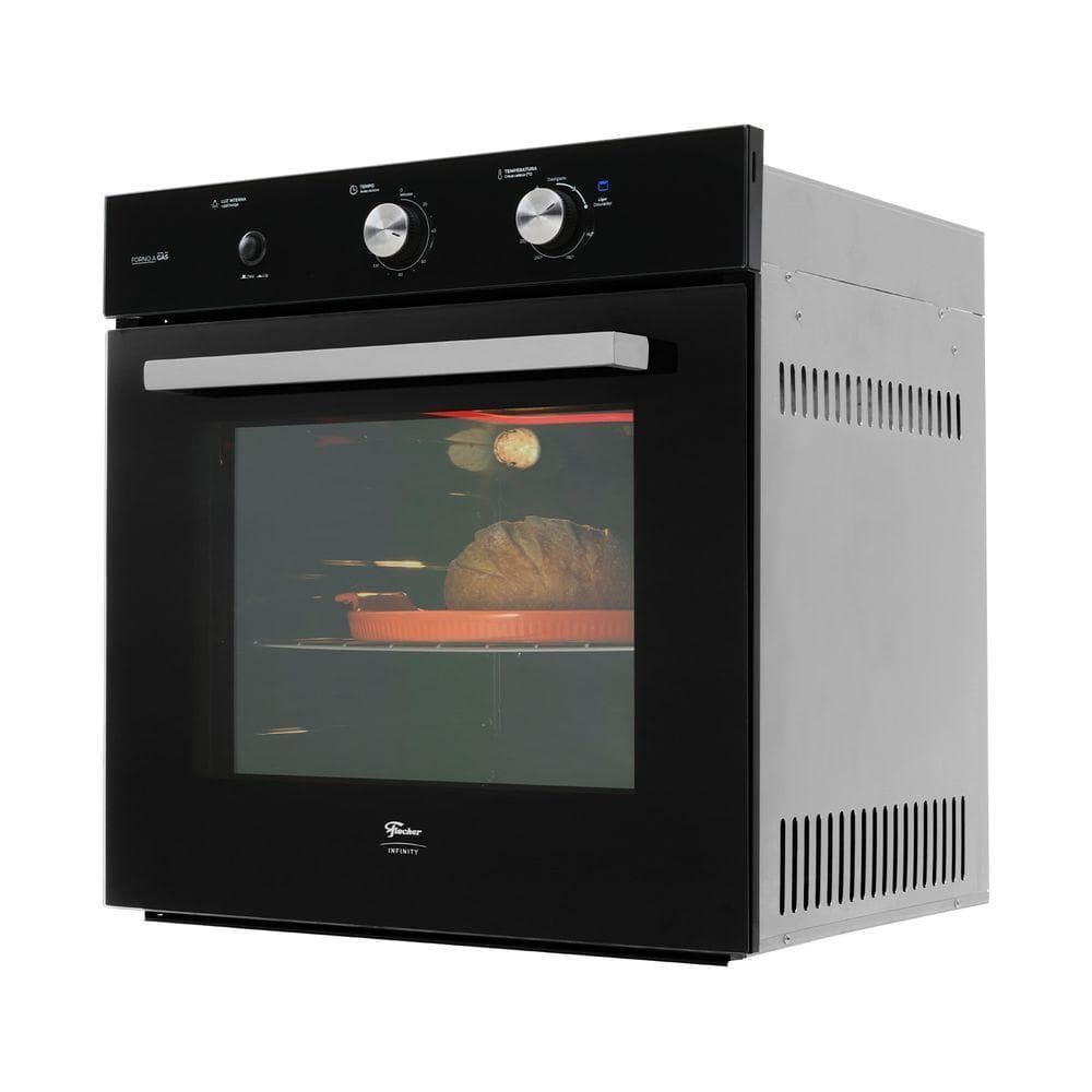 Forno A Gás De Embutir Fischer Infinity 78 Litros Com Grill Preto 110V