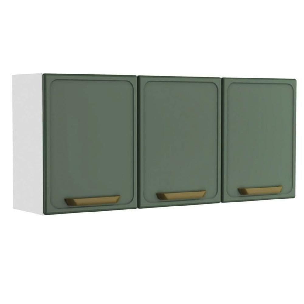 Armário Aéreo P- Cozinha Bella C- 3 Portas 120cm Verde - Bertolini