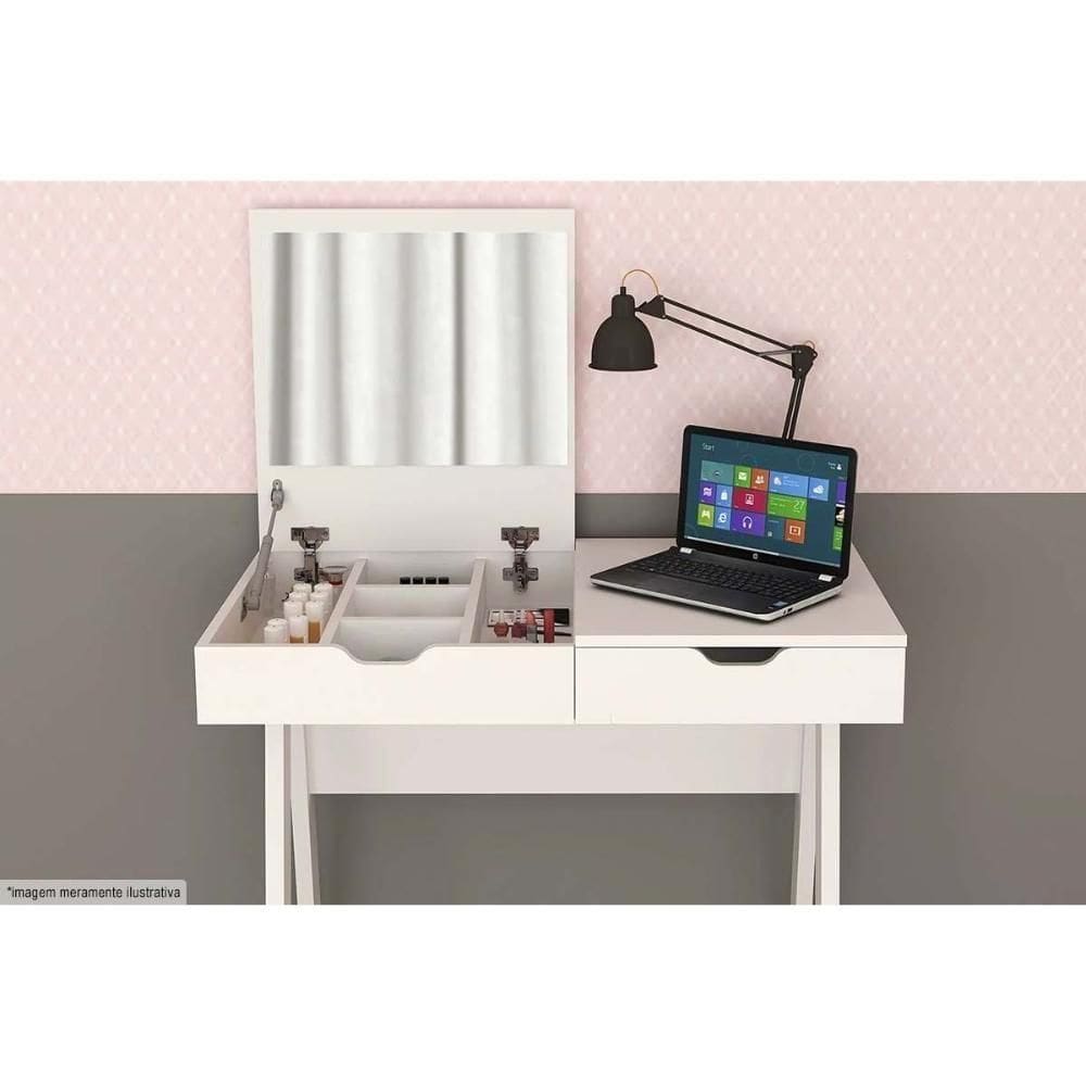 Penteadeira Pe-2019 C- 1 Espelho Branco - Tecno Mobili