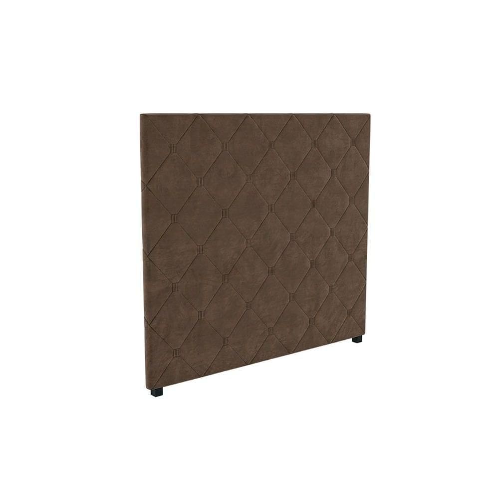 Cabeceira Cama Box Estofada Casal Cab012 - Suede Marrom - Kappesberg