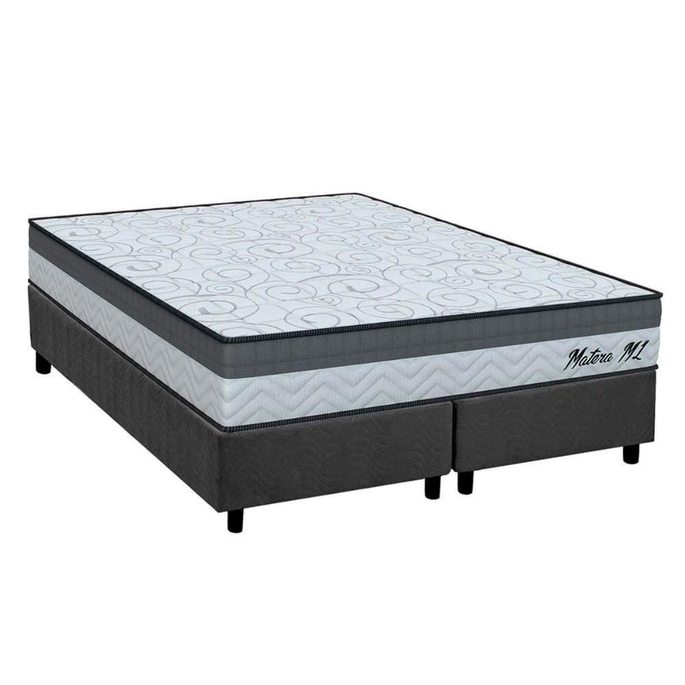 Cama Box King: Colchão Ortopédico Orthoflex D33 Matera Ml + Base Crc Suede Gray (193x203)