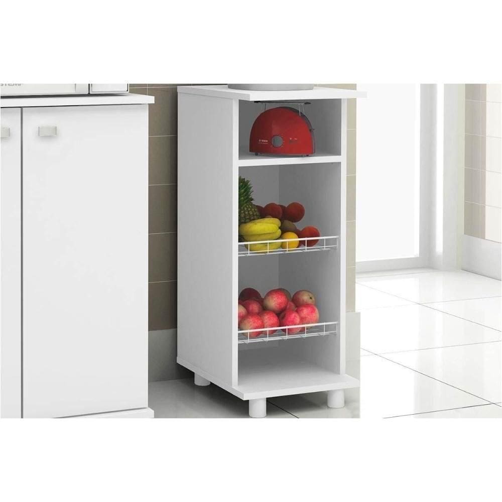 Balcão De Cozinha Fruteira Bf-3206 C- 2 Cestos 31cm Branco - Tecno Mobili