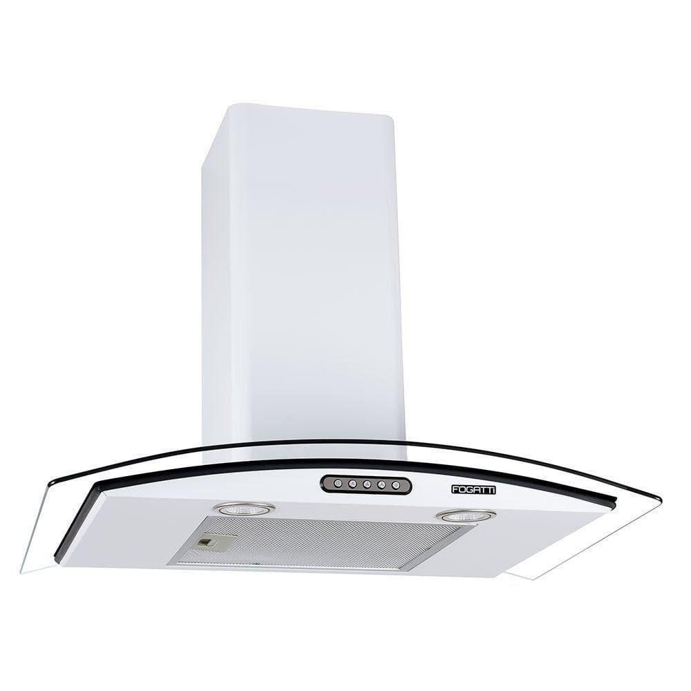 Coifa De Parede 70cm Vidro Curvo Slim Fogatti Branco 110V